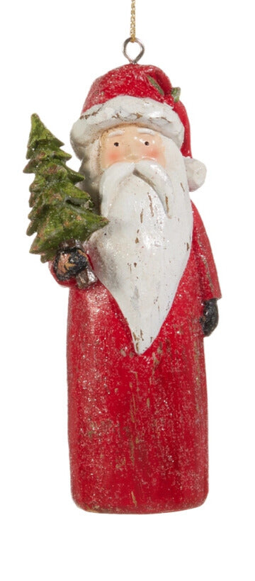 Carved Santa Ornament