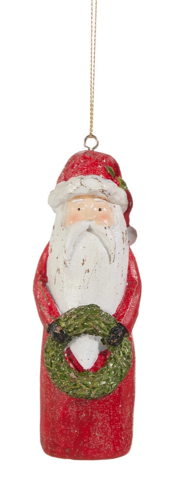 Carved Santa Ornament