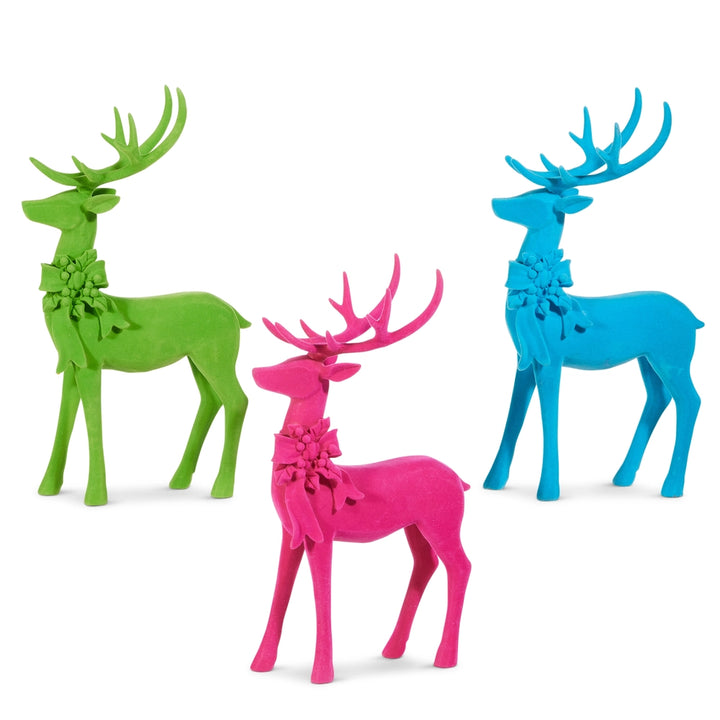 14" Flocked Deer