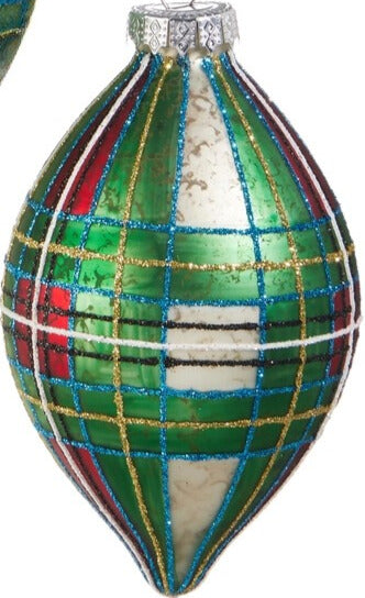 Green Tartan Plaid Ornament