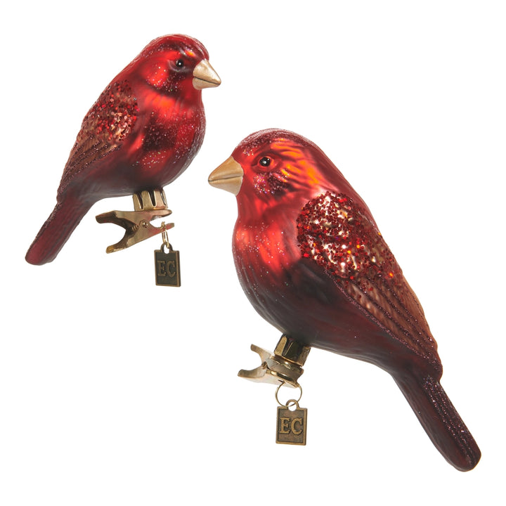 Red and Brown Bird Clip-On Ornament