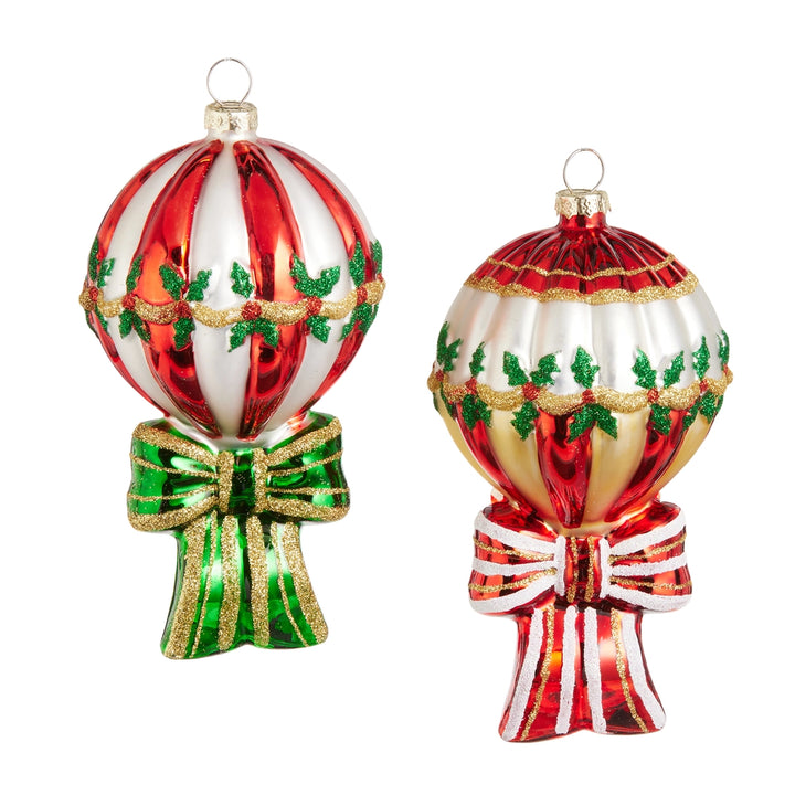 Hot Air Balloon with Bow Ornament