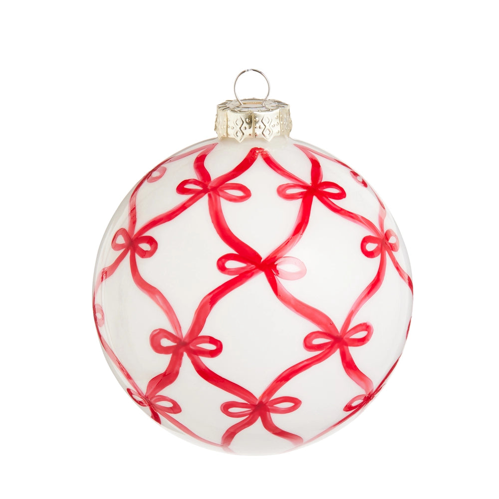 Red Bow Trellis Ornament