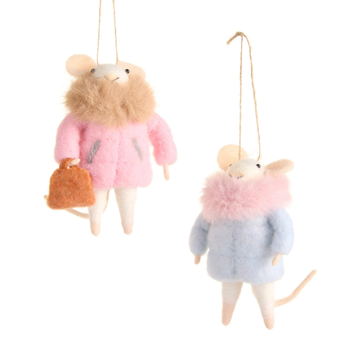 Fur Coat Mice Ornament