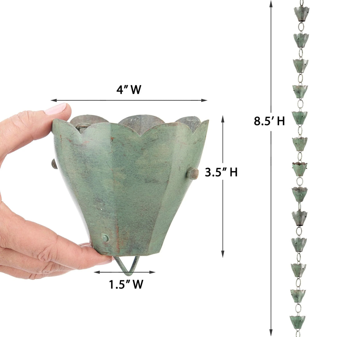 Tulip Rain Chain Verde 8.5 ft