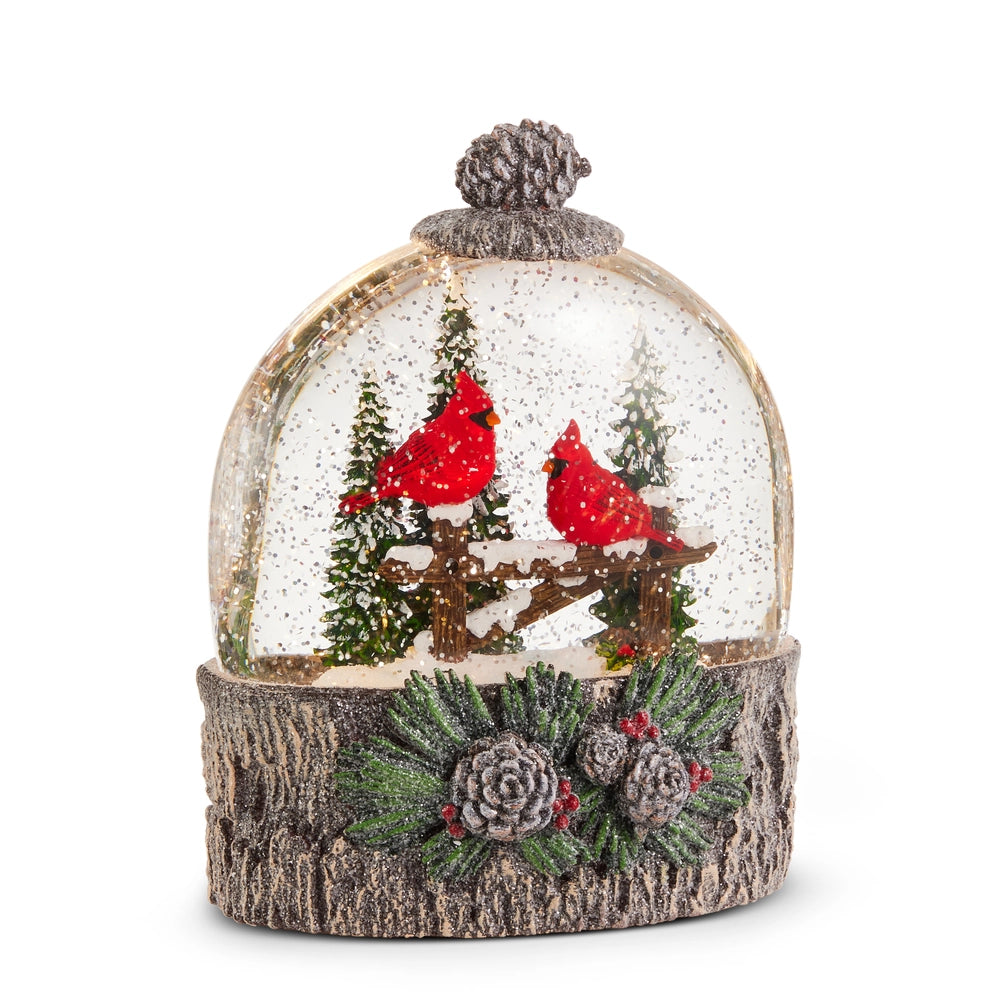 Cardinal Perch Lighted Water Globe
