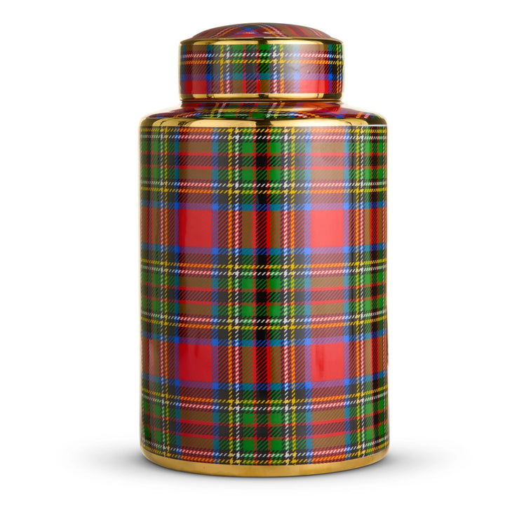 Tartan Plaid Decorative Jar
