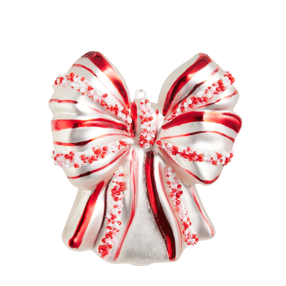 Peppermint Bow Ornament