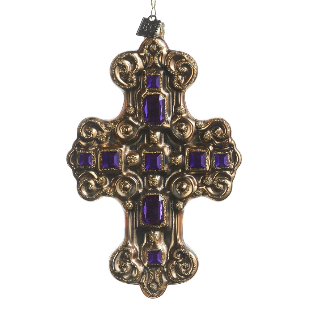 6.25" EC Jeweled Cross Ornament