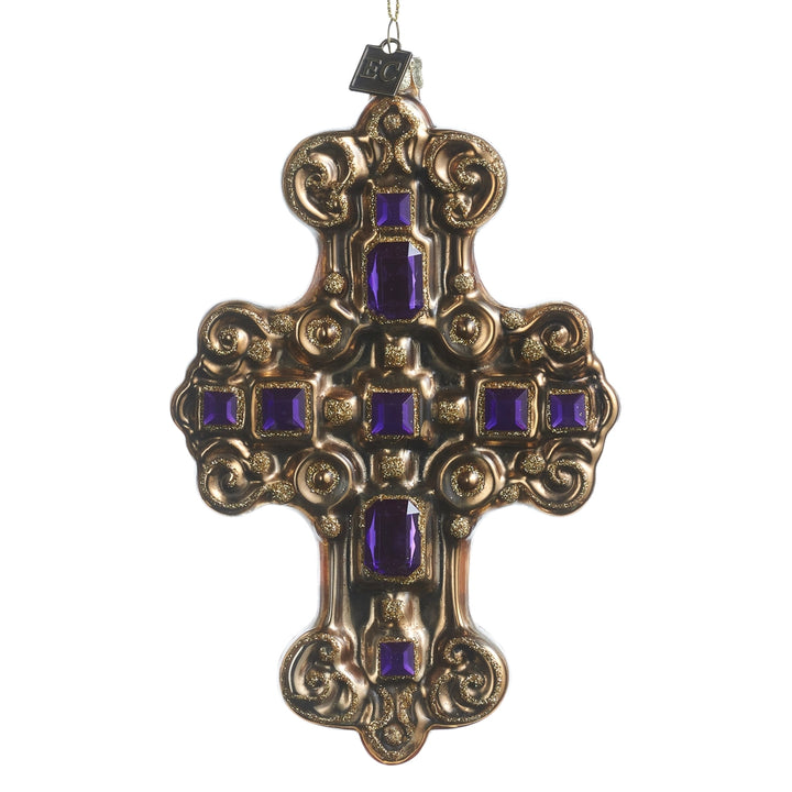6.25" EC Jeweled Cross Ornament