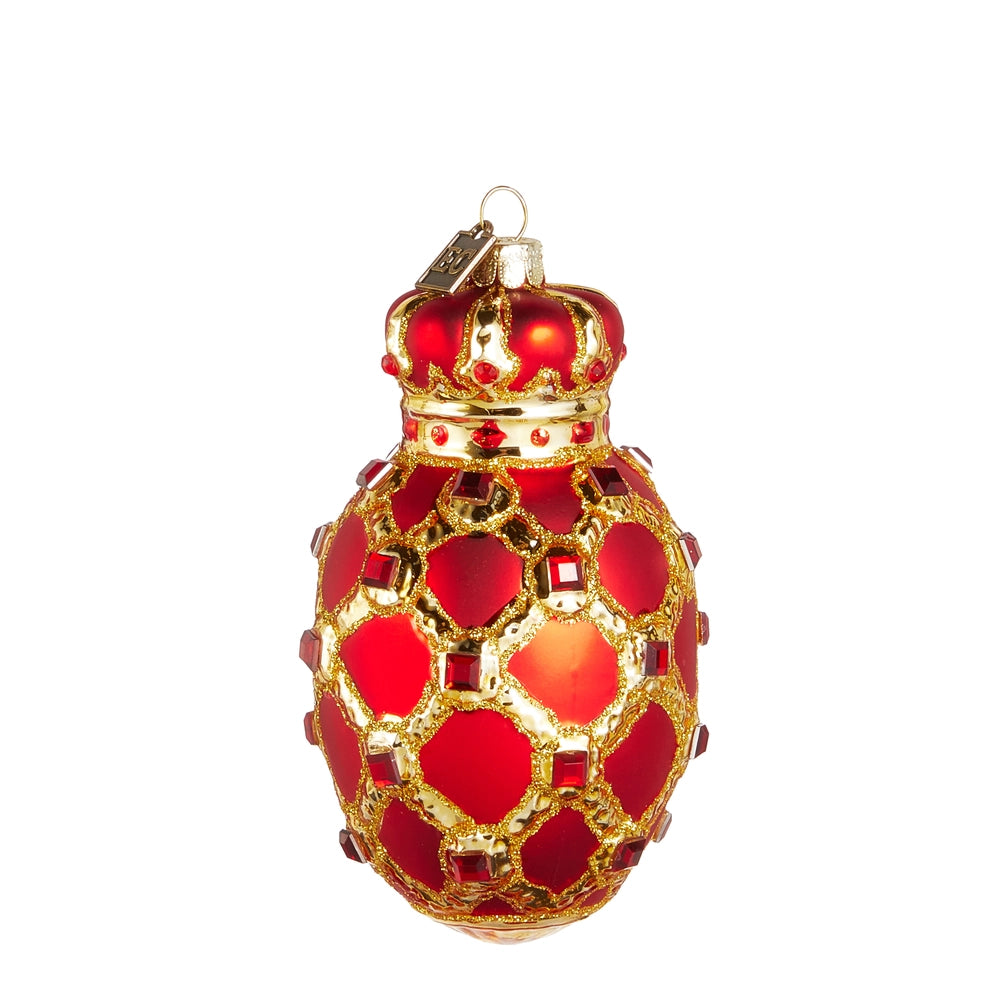 4.5" EC Red Garnet Egg Ornament