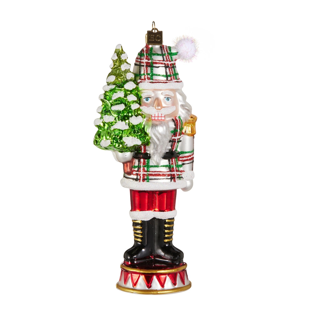 7" EC Plaid Nutcracker Ornament
