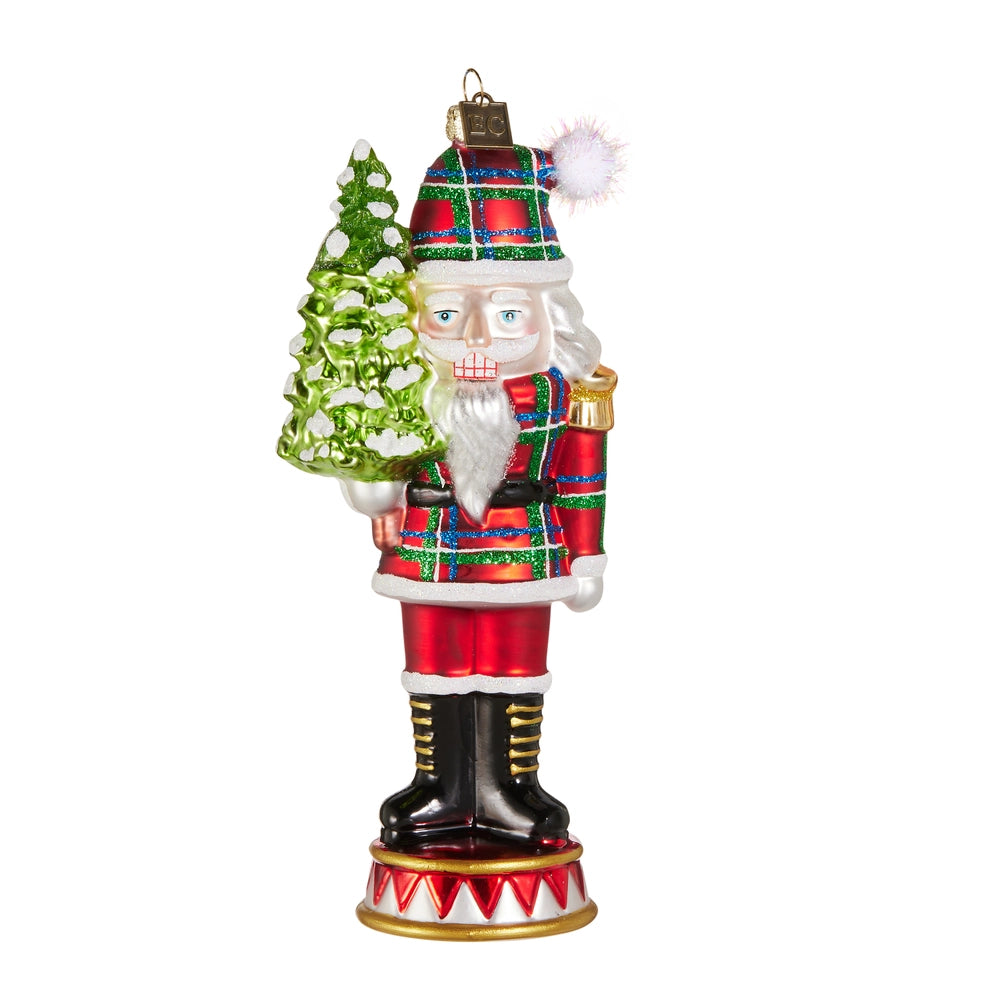 7.5" EC Plaid Nutcracker Ornament