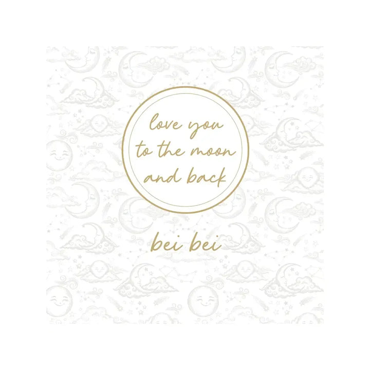 Bei Bei Faux Fur Blanket "Love You To the Moon" Toile Moonlight