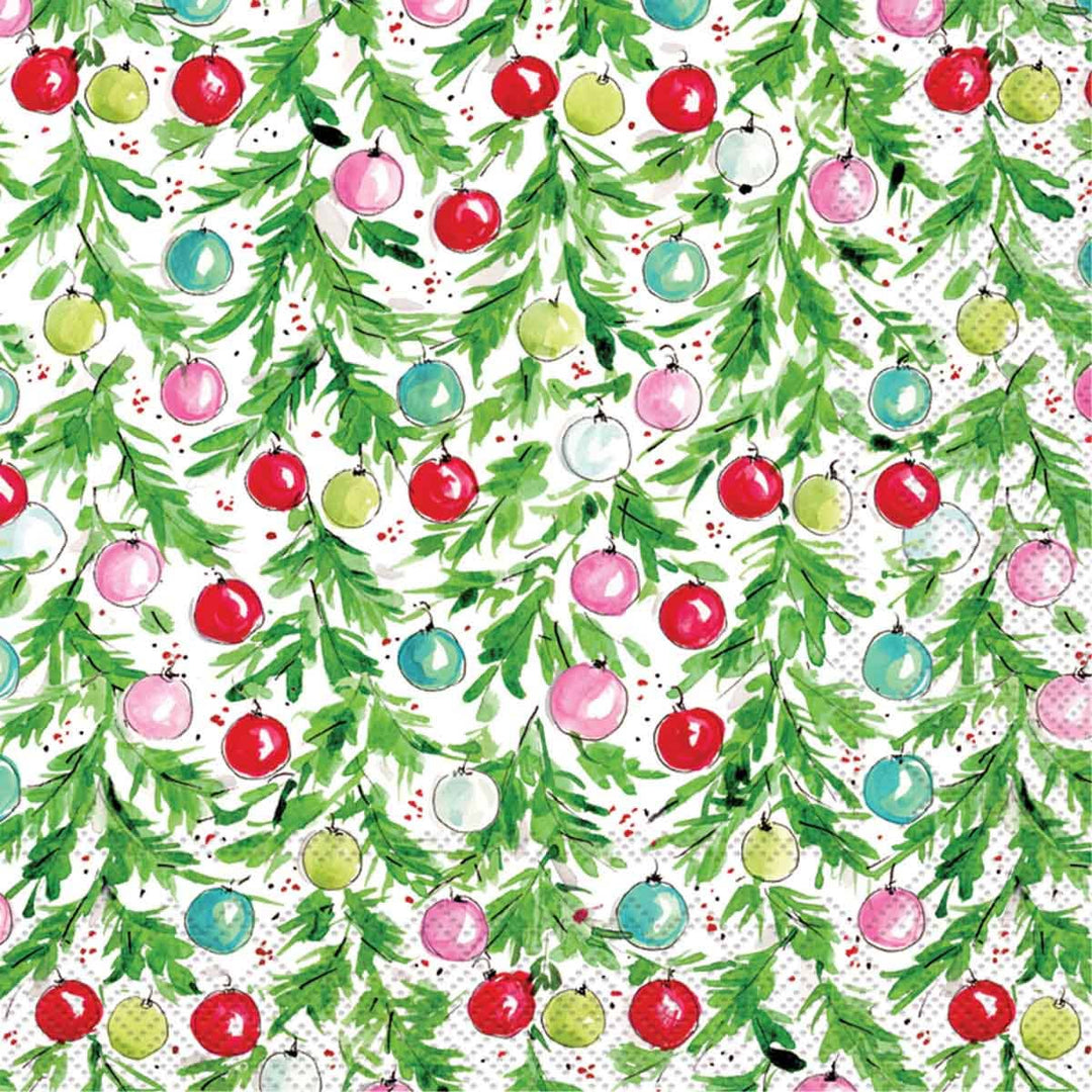 Christmas Ornaments & Lights Paper Cocktail Napkins