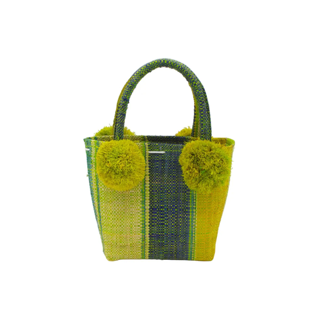 Shebobo Schooner Straw Mini Bag with Pompom Accent