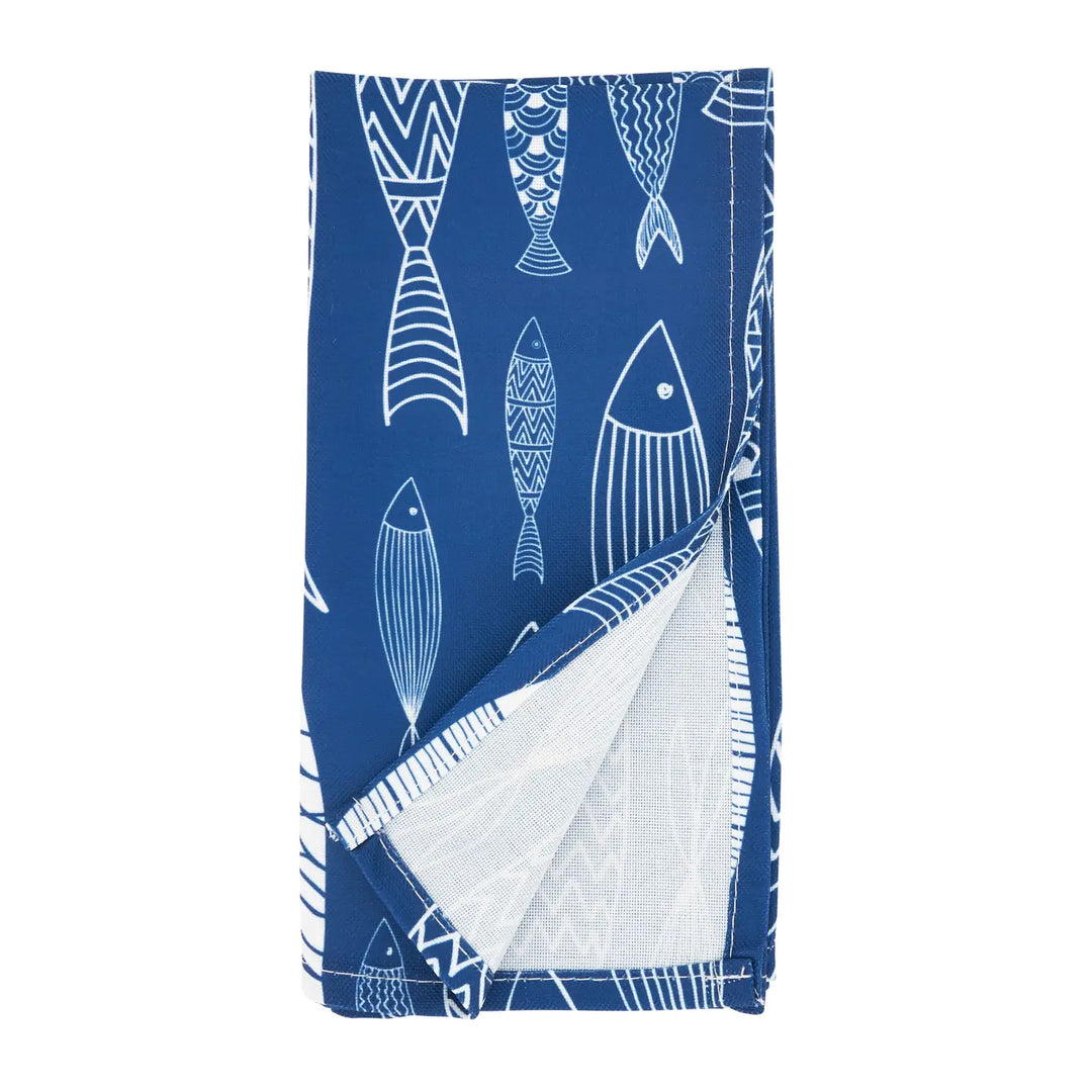Navy Blue Fish Napkin