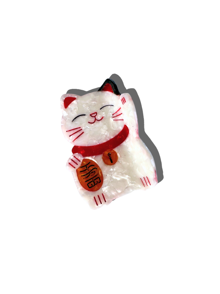 Solar Eclipse Hand-painted Lucky Cat Claw Hair Clip