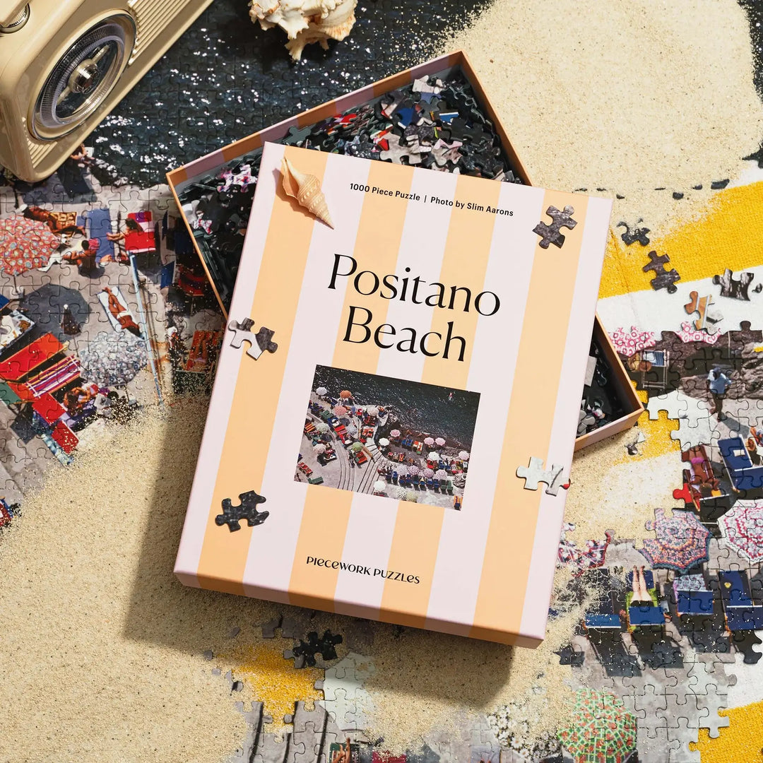 Piecework Puzzles Positano Beach Slim Aarons Collab 1000 Piece Puzzle