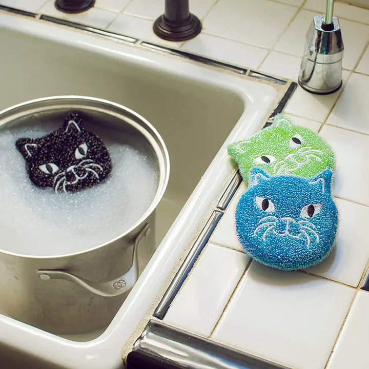 Kikkerland Design Cat Sponges (Set of 3)