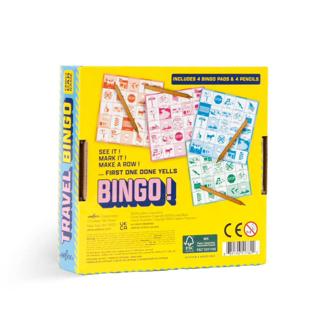 eeBoo Travel Bingo Game