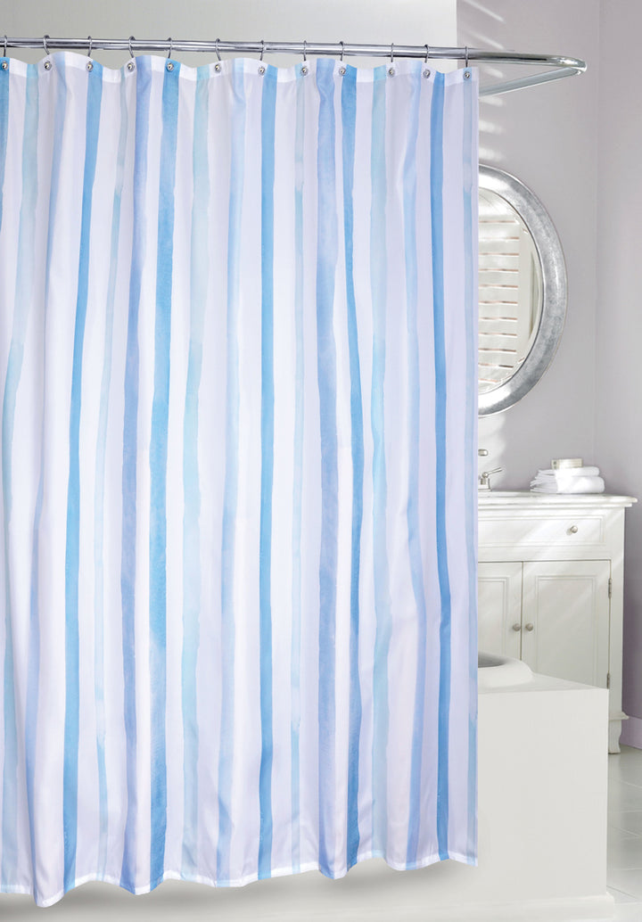 Watercolor Stripes Shower Curtain