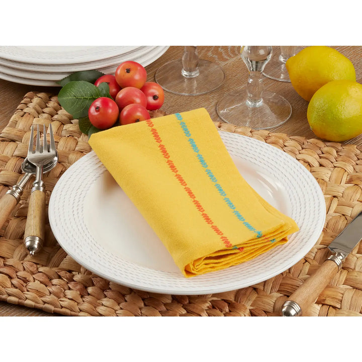 Yellow Dobby Border Napkin
