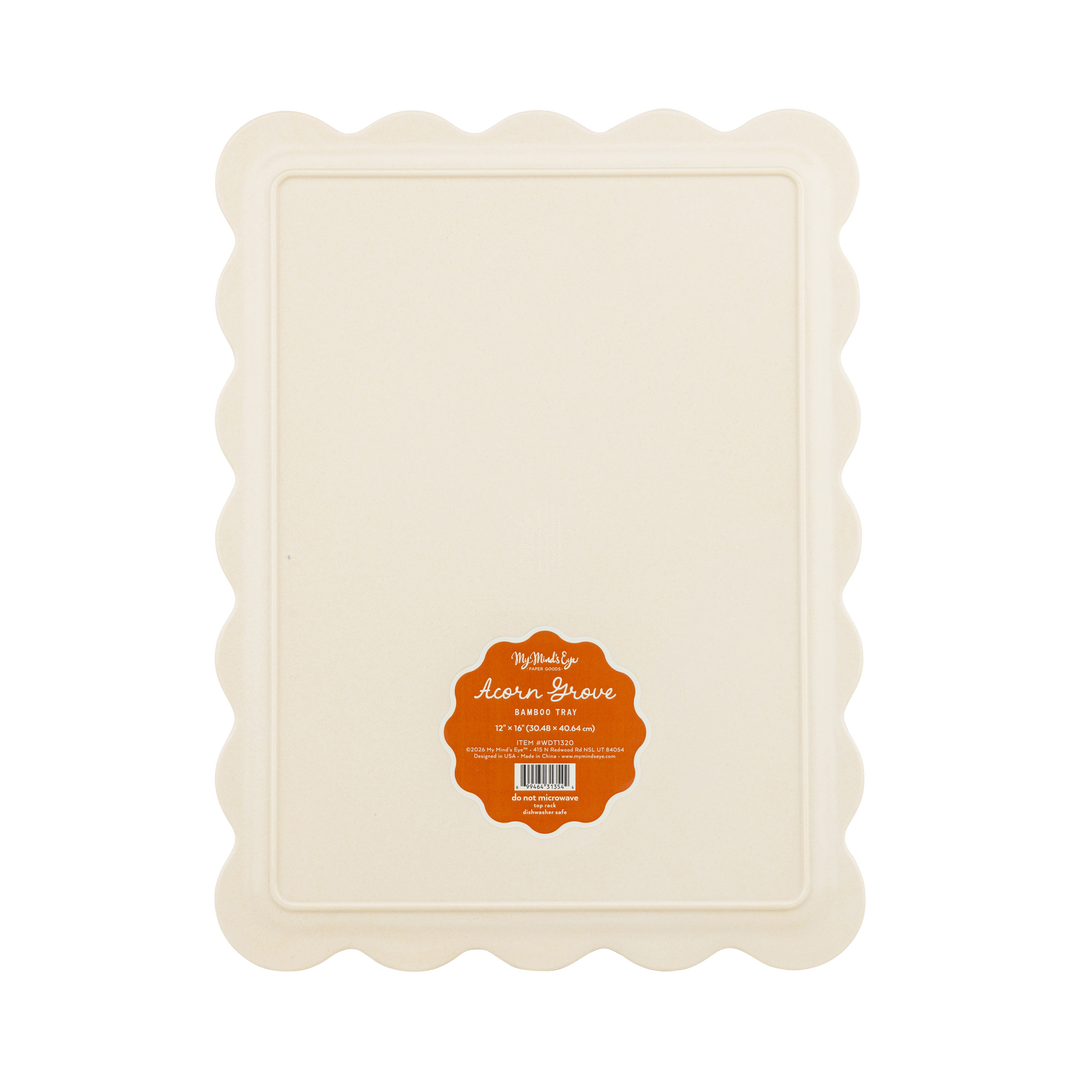 My Mind’s Eye Acorn Grove Scalloped Rectangle Bamboo Tray
