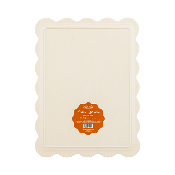 My Mind’s Eye Acorn Grove Scalloped Rectangle Bamboo Tray