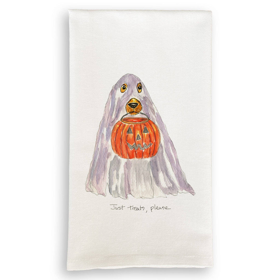 French Graffiti Just Treats Please Ghost Dishtowel