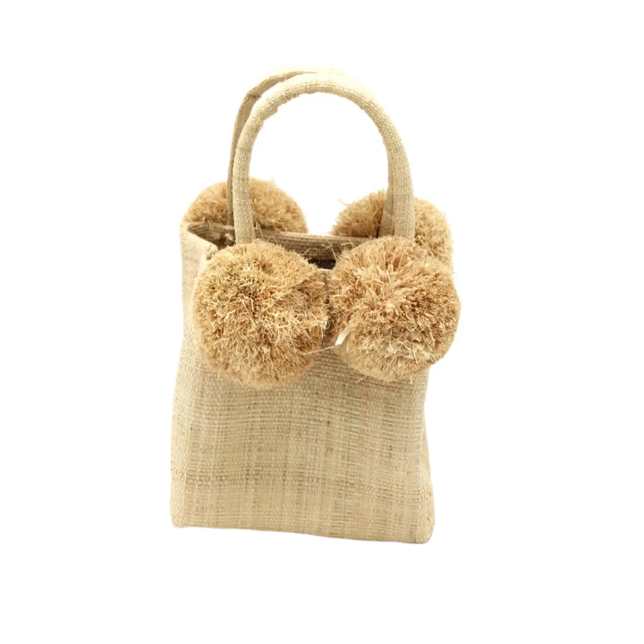 Shebobo Schooner Straw Mini Bag with Pompom Accent