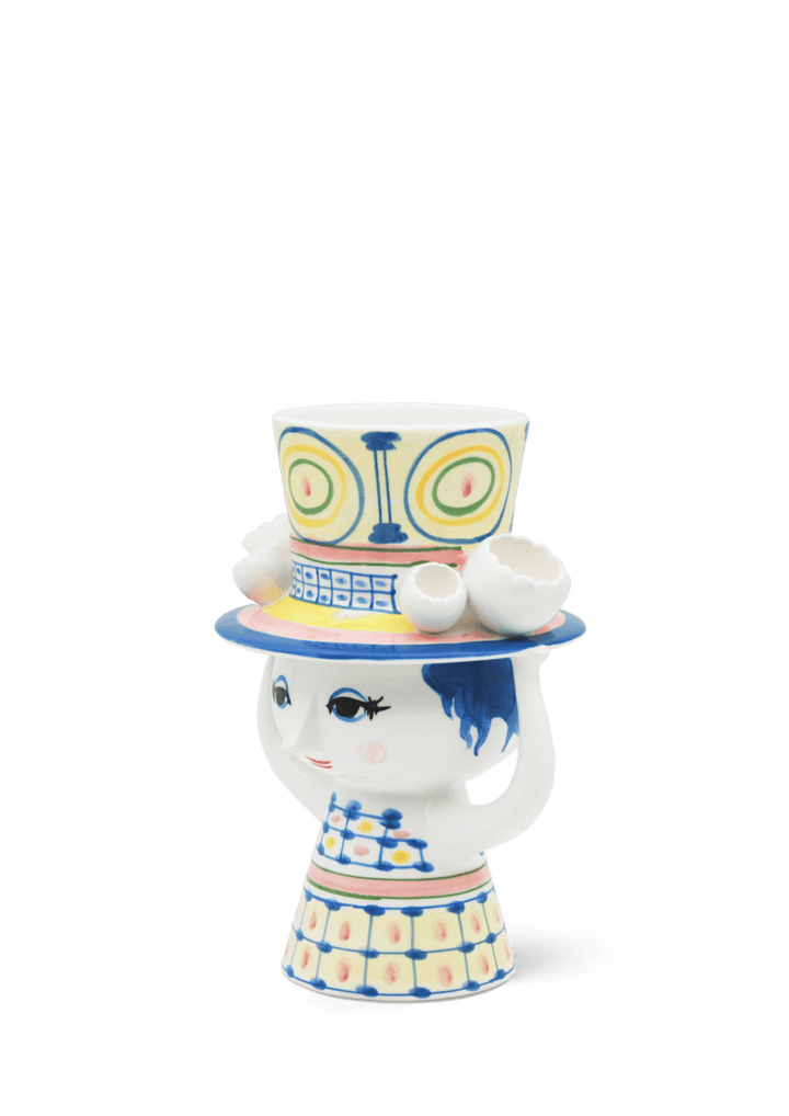 Bjørn Wiinblad Lady with Hat Vase Blue