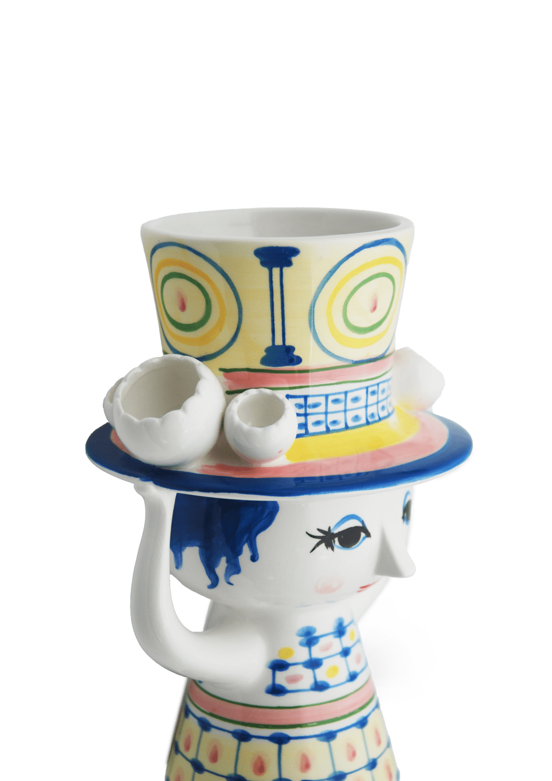 Bjørn Wiinblad Lady with Hat Vase Blue