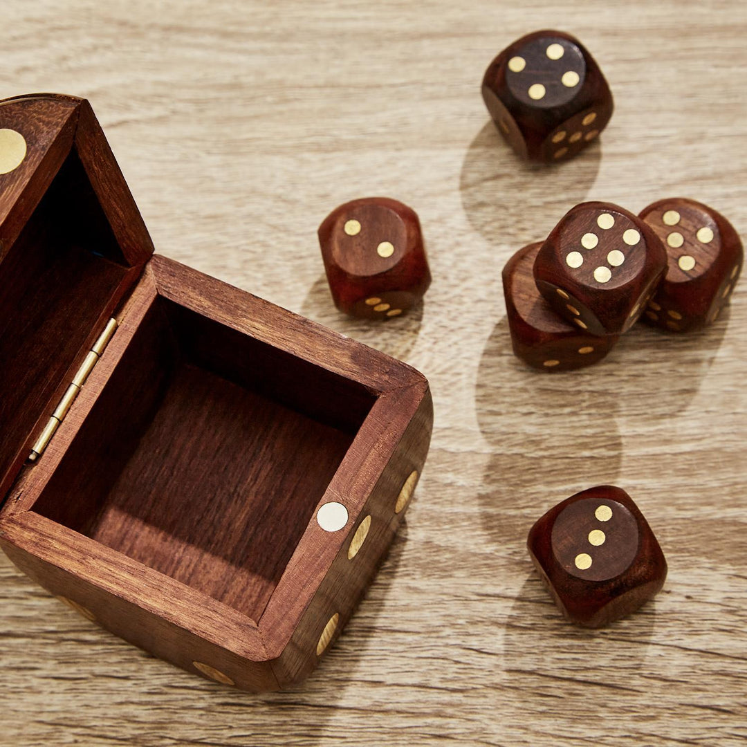 Wood Crafted Dice Box