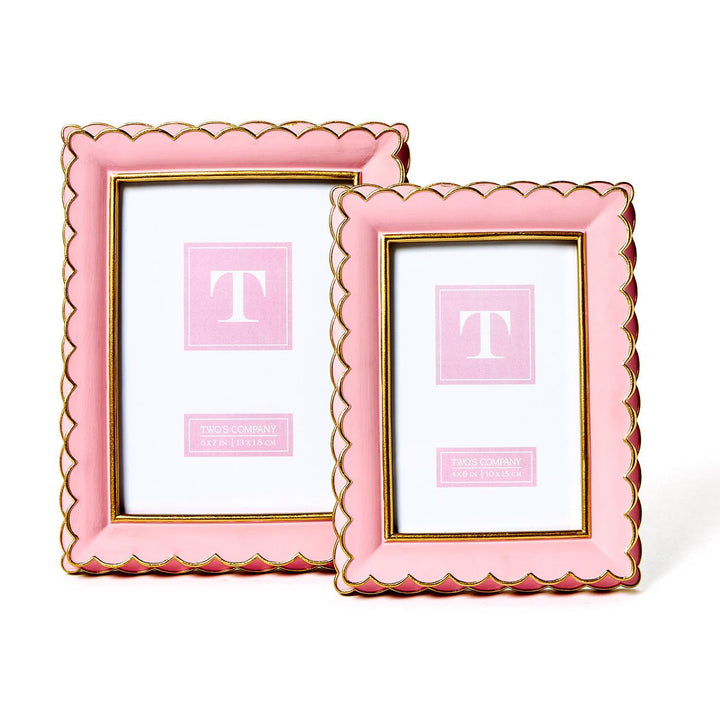 Scalloped Pink and Gold Frame