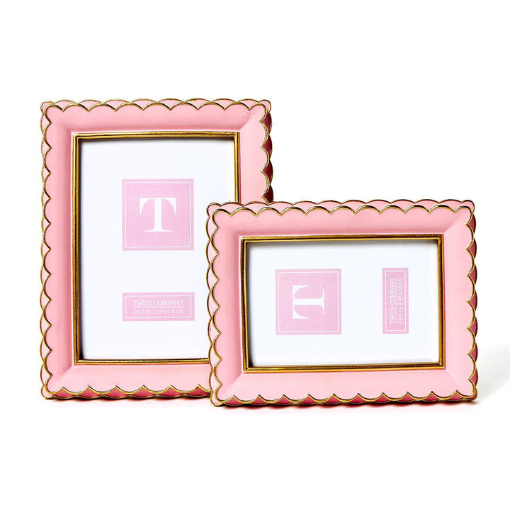 Scalloped Pink and Gold Frame