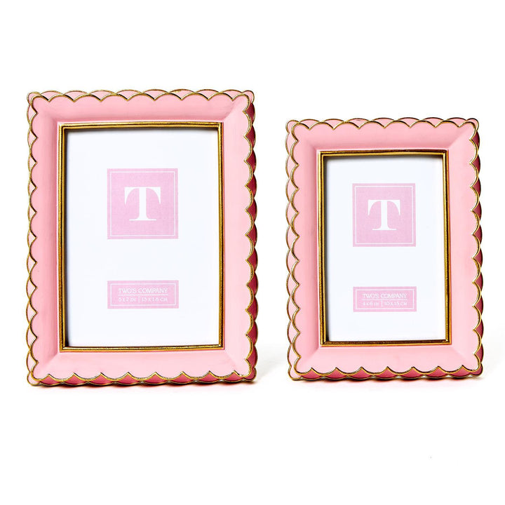 Scalloped Pink and Gold Frame