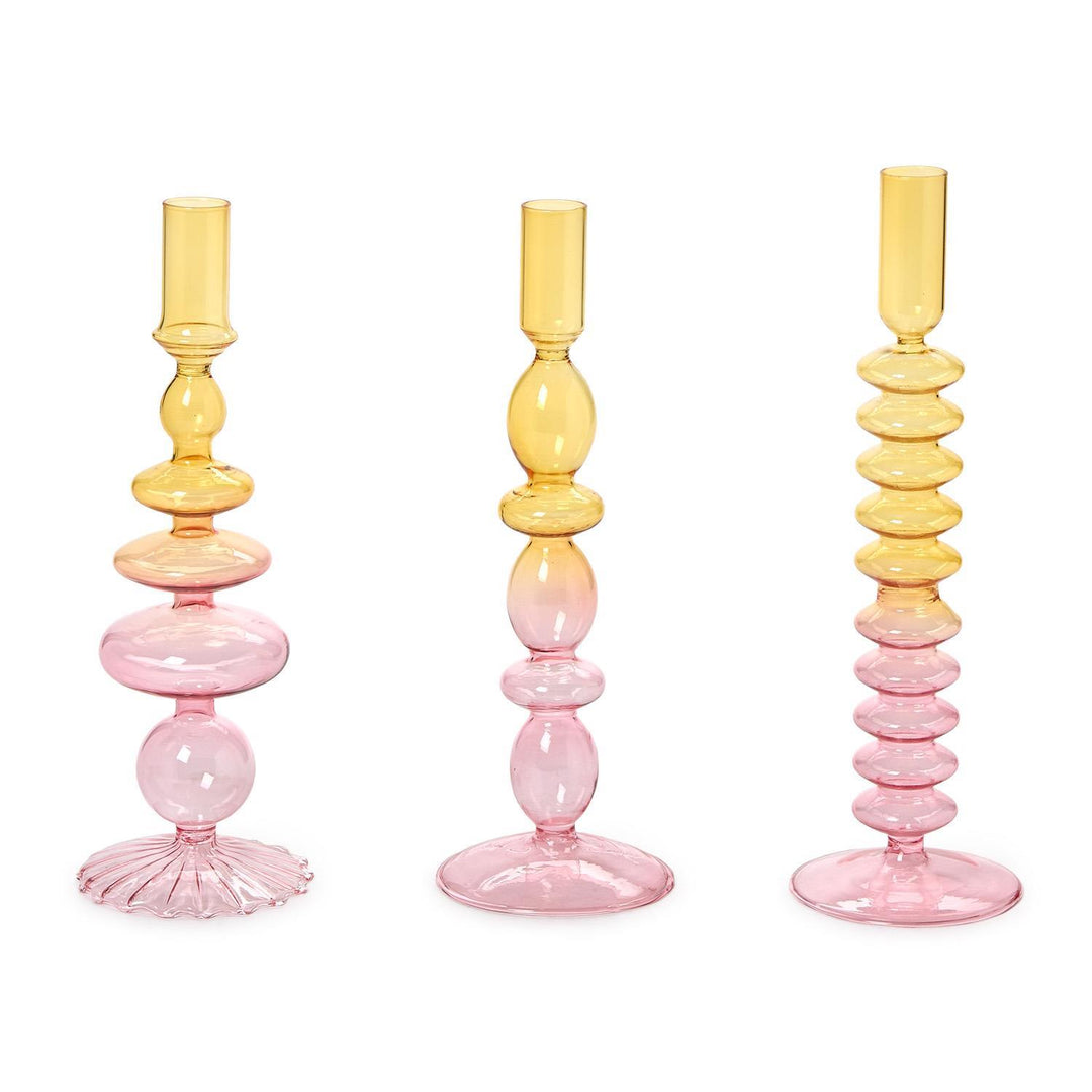 Hand-Blown Glass Ombre Candle Holder