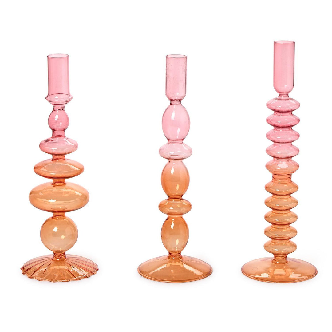 Hand-Blown Glass Ombre Candle Holder