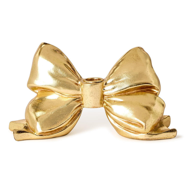 Two's Company Large Bow Taper Candle Holder
