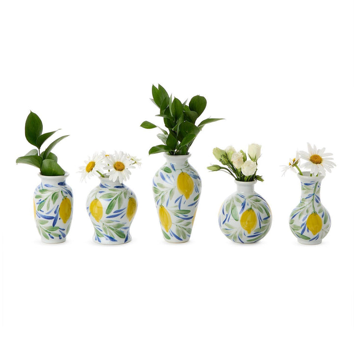 Lemon Grove Hand-Painted Mini Lemon Vase
