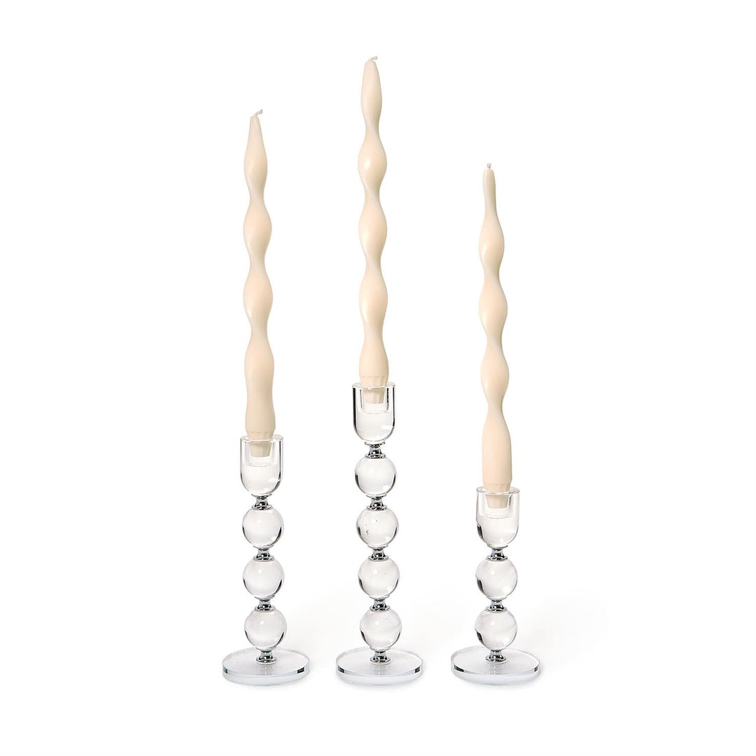 Bobbin Crystal Taper Candlestick Candleholder