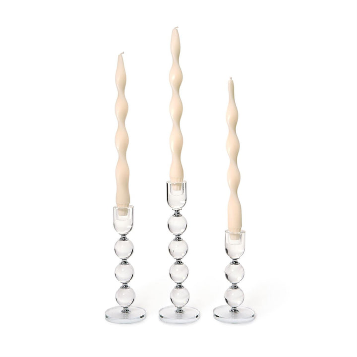 Bobbin Crystal Taper Candlestick Candleholder