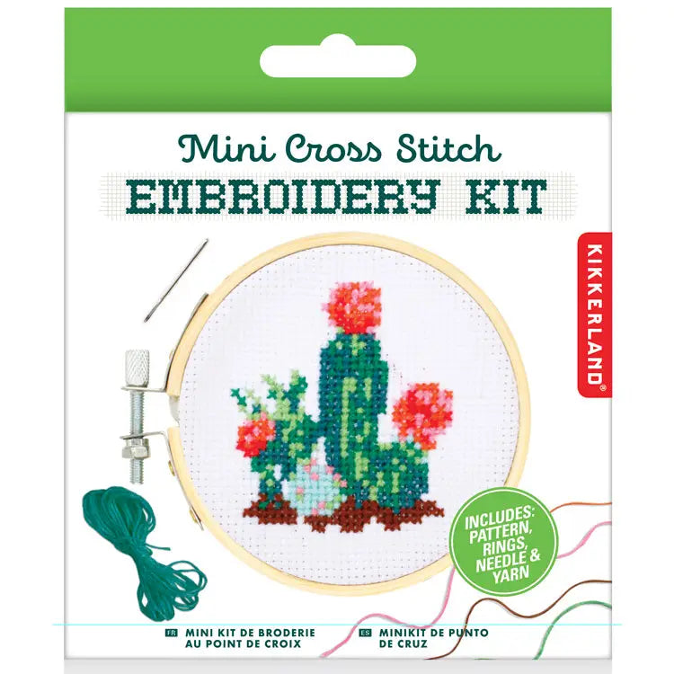 Kikkerland Mini Cross Stitch Embroidery Kit