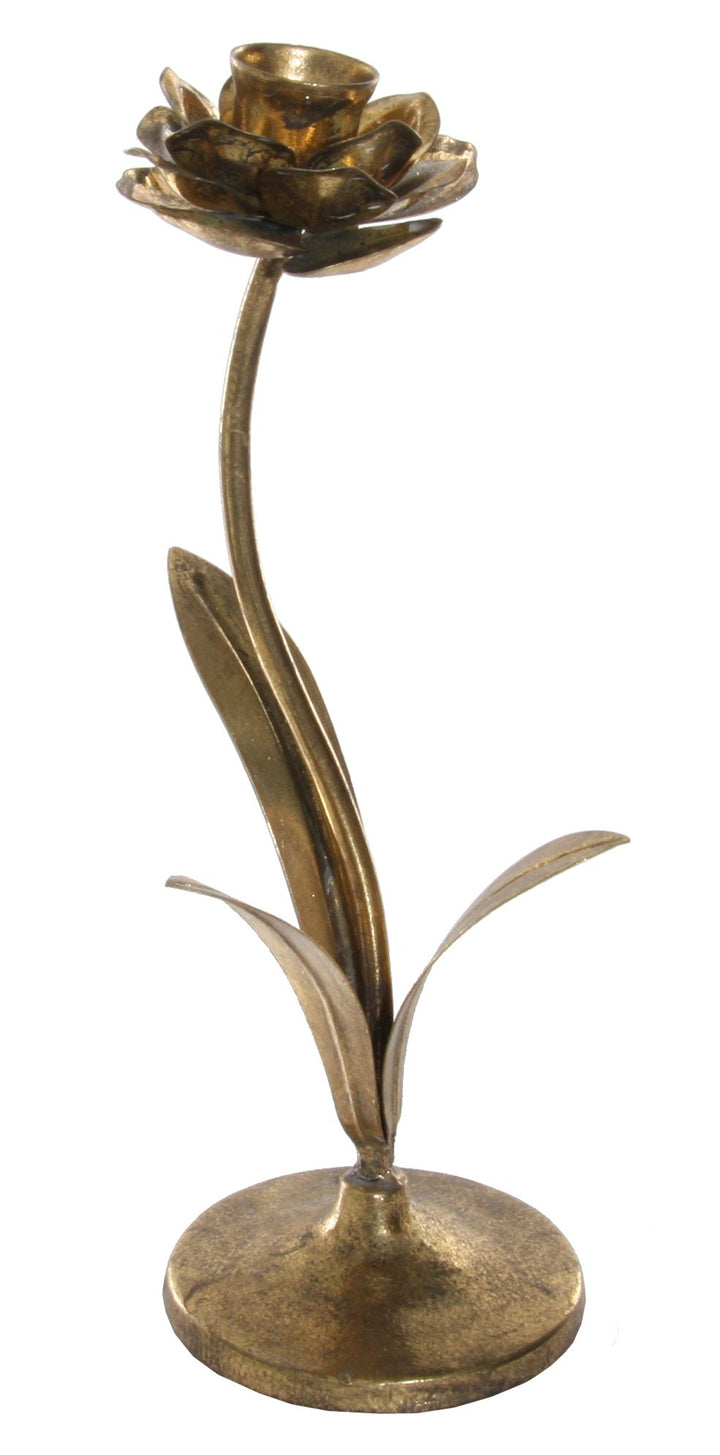 Gold Metal Flower Candleholder