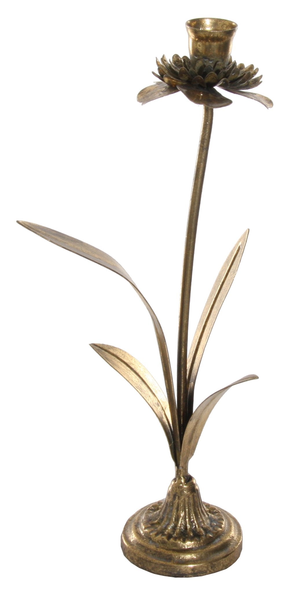 Gold Metal Flower Candleholder