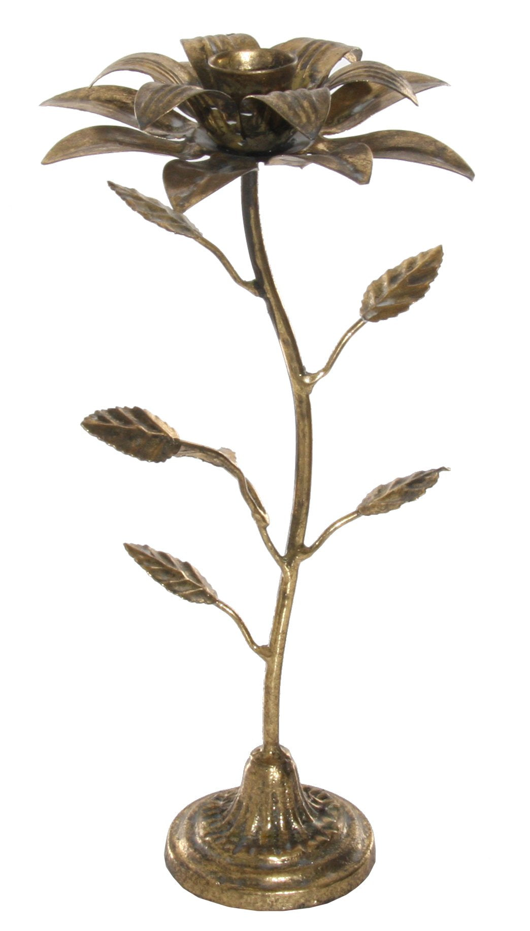 Gold Metal Flower Candleholder