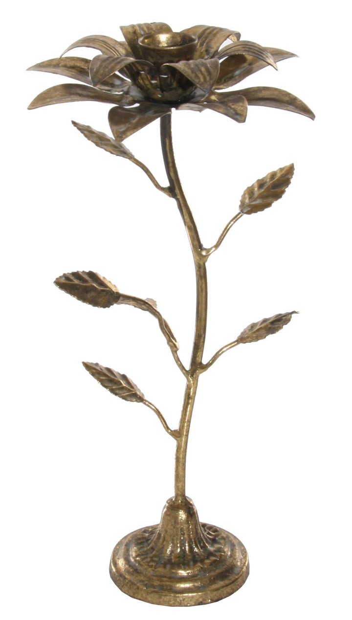 Gold Metal Flower Candleholder