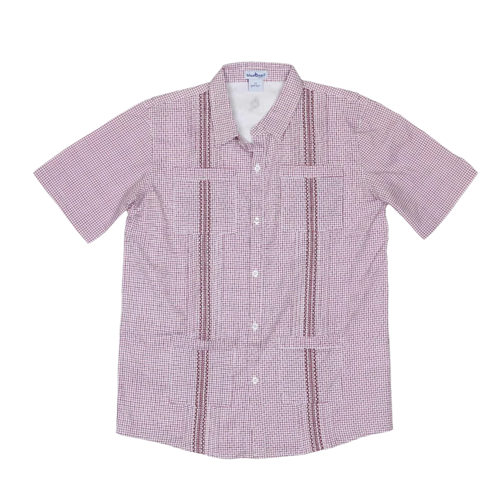 Blue Quail Men's Maroon Gameday Guayabera