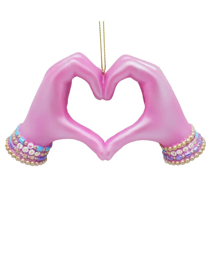 Kurt Adler Pink Heart Hands Ornament